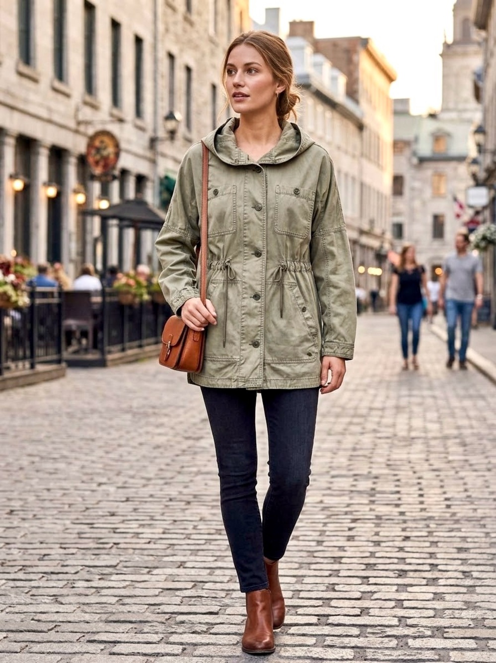 American Eagle Outfitters Hooded Utility Jacket - Sage Green